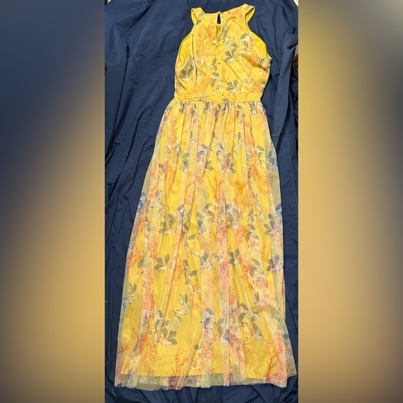 Candalite Yellow Floral Long Dress, Size Medium - Picture 13 of 16